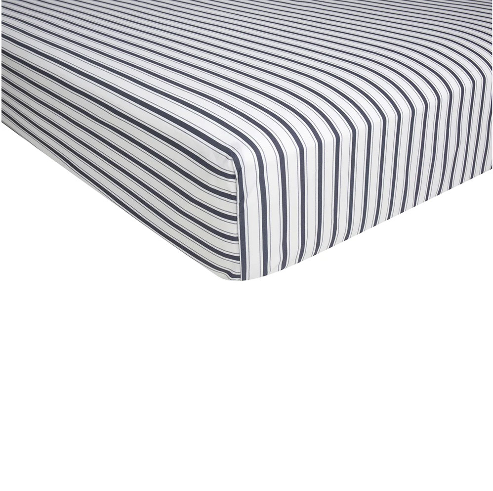 Drap housse 4 Conti­nents Blanc/Bleu Anne de Solène