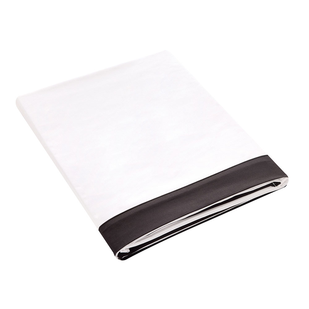 Drap plat Fontai­ne­bleau Blanc/Fusain Anne de Solène