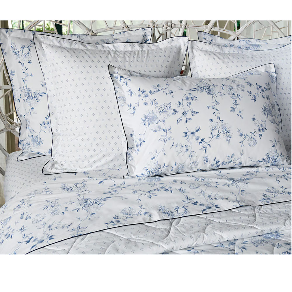 Drap plat Malacca Bleu Anne de Solène