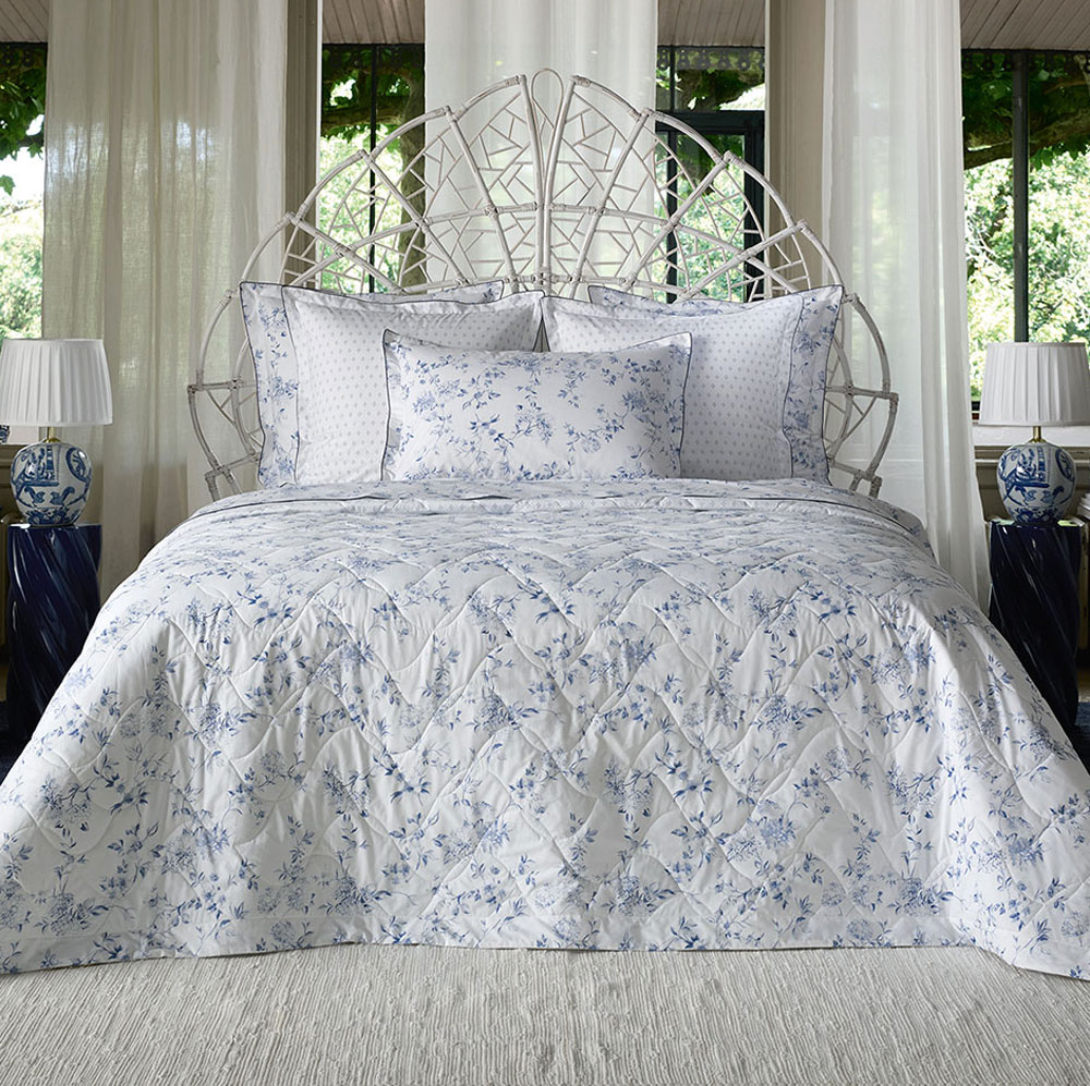 Drap plat Malacca Bleu Anne de Solène