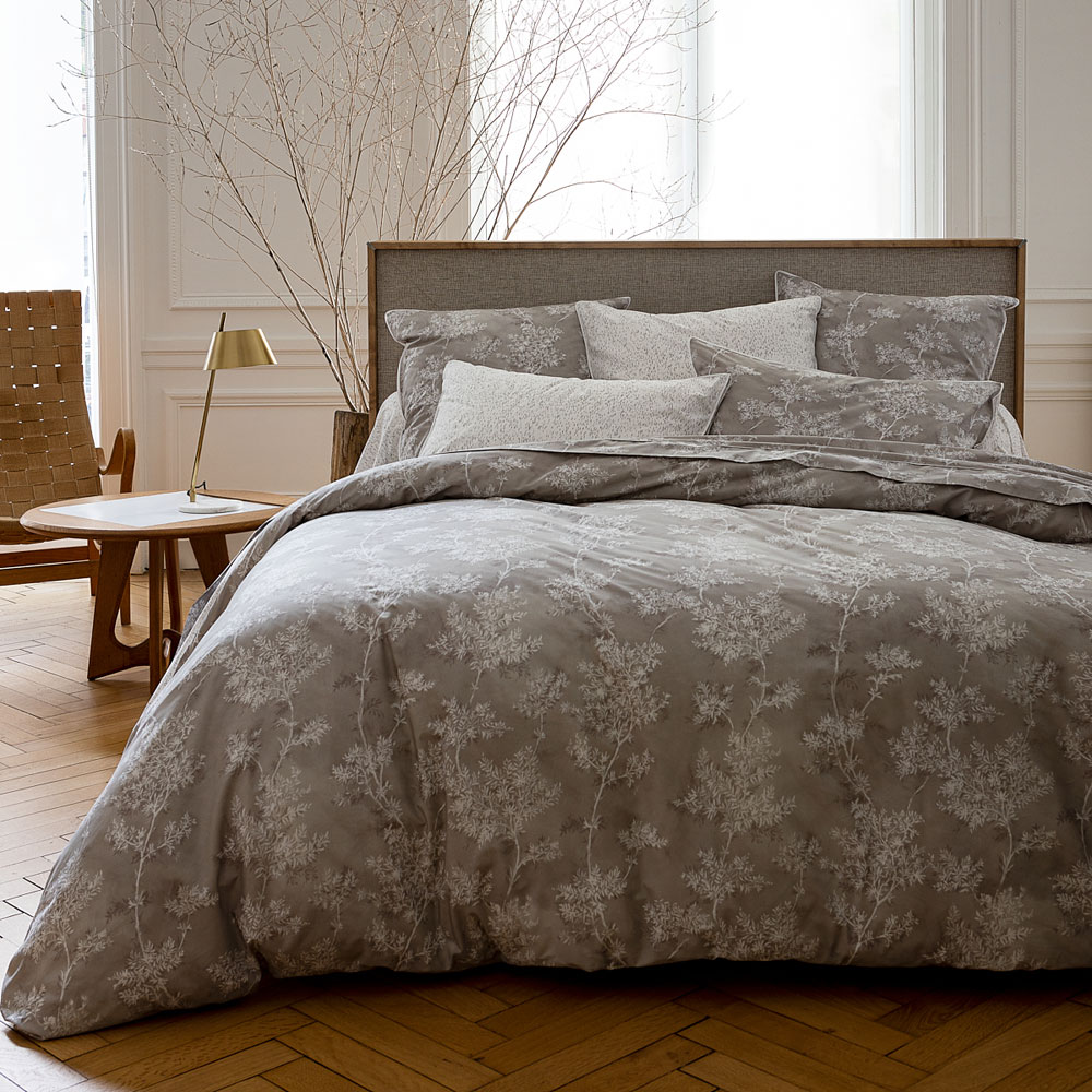 anne de solène Housse de couette Bois Doré Gris percale