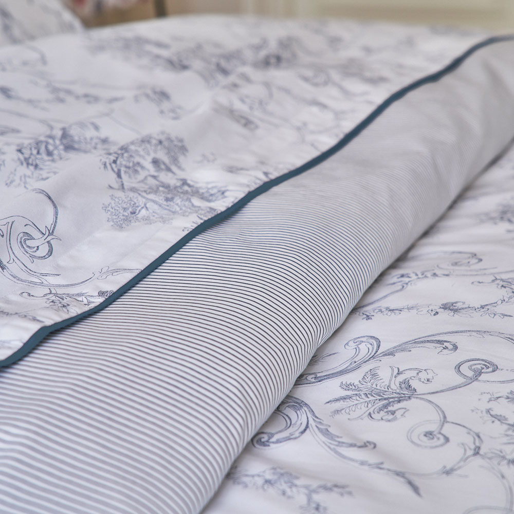 Housse de couette Promise Blanc/Gris Anne de Solène