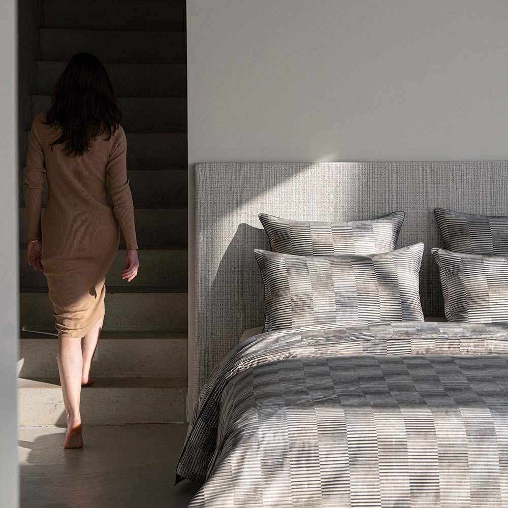 Housse de couette Reflet Taupe Anne de Solène
