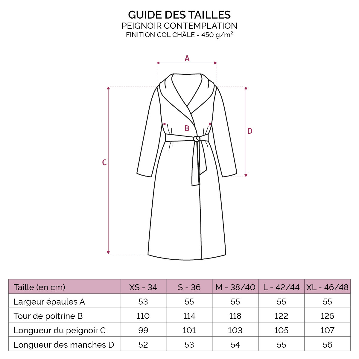 Peignoir châle Contemplation Bleu Anne de Solène