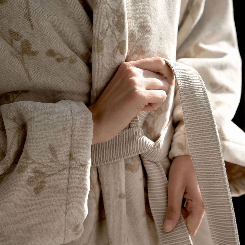 Peignoir Kimono Minimaliste Beige Anne de Solène