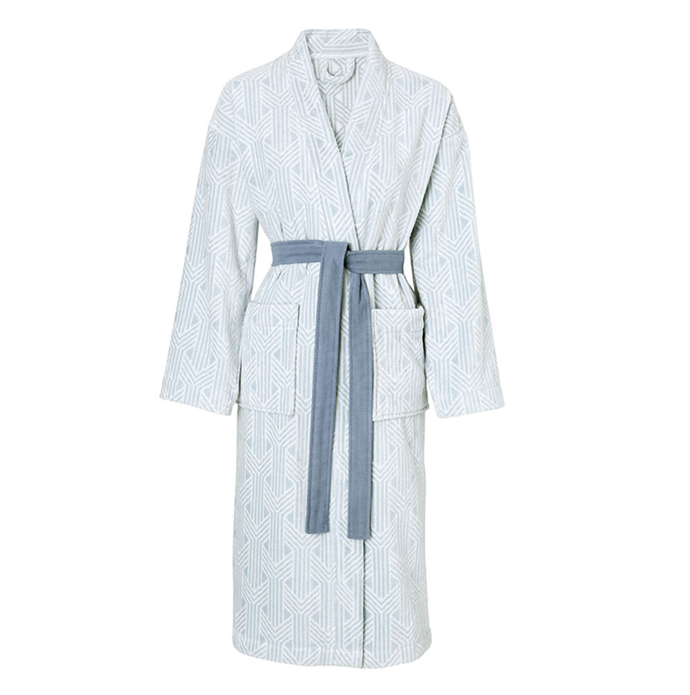 Peignoir Kimono Nouage Bleu/Blanc Anne de Solène