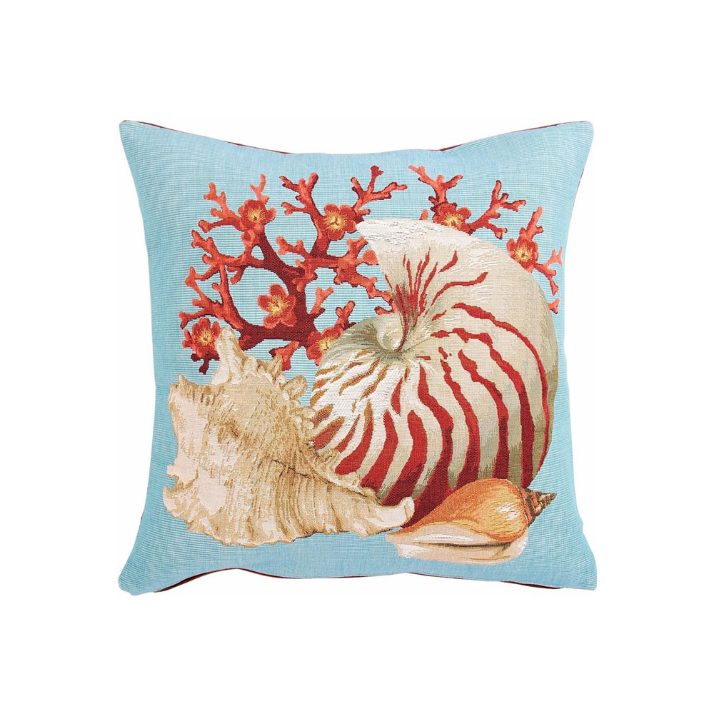 Coussin tapisserie grand corail Art de Lys