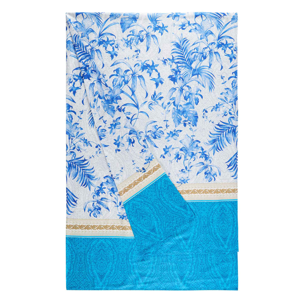 Foulard d’ameublement Ibiscus Tattoo Bluette Bassetti