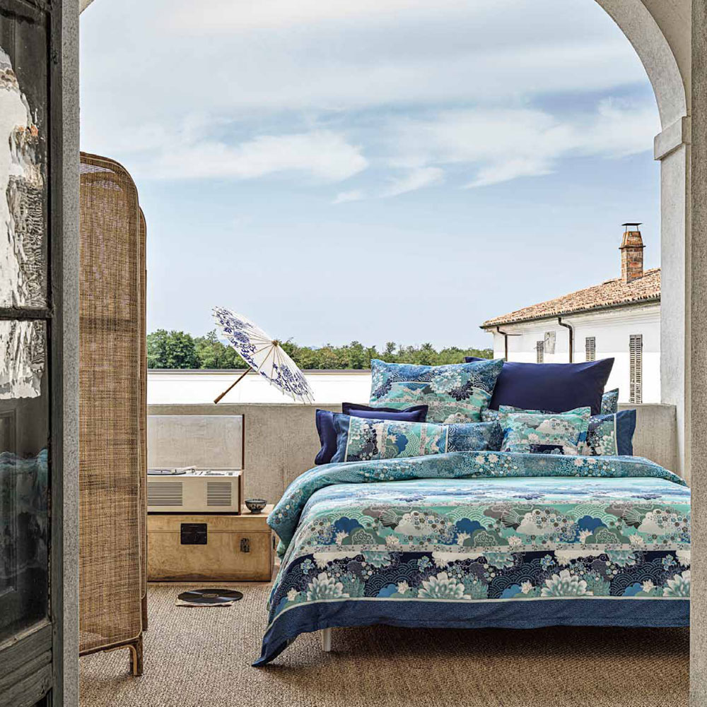 Housse de couette Mme Butterfly Blu Bassetti