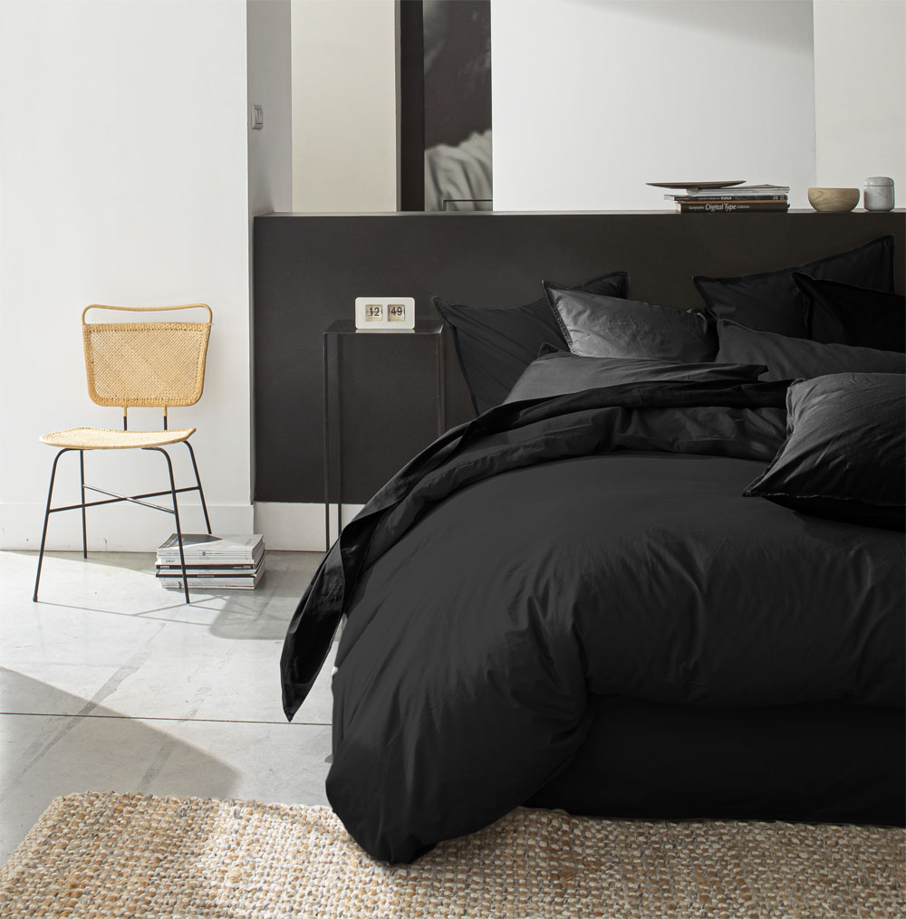 housse de couette noir