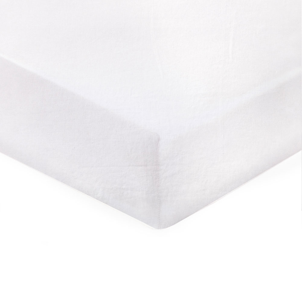 Drap housse Louxor Blanc Blanc des Vosges