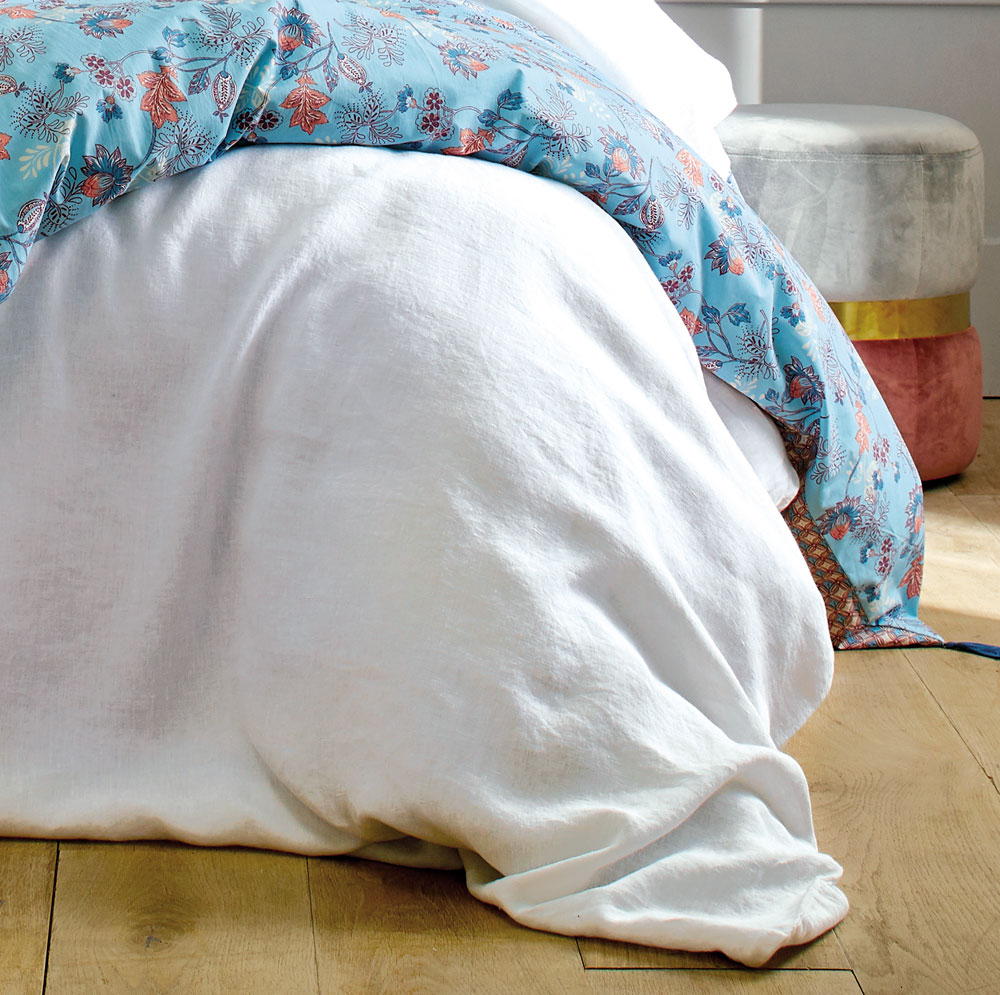 Drap housse Louxor Blanc Blanc des Vosges