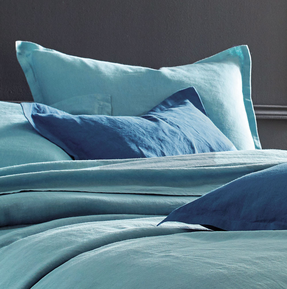 Drap housse Louxor Céladon Blanc des Vosges