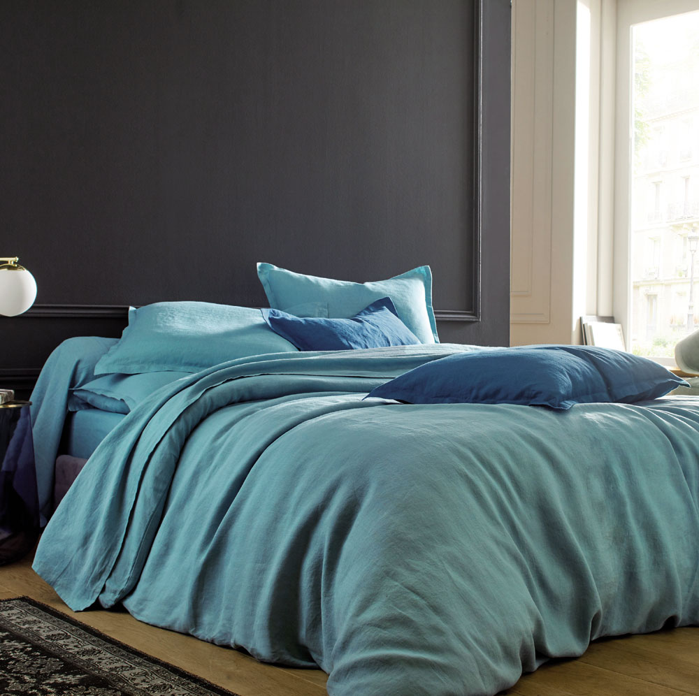 Drap housse Louxor Céladon Blanc des Vosges