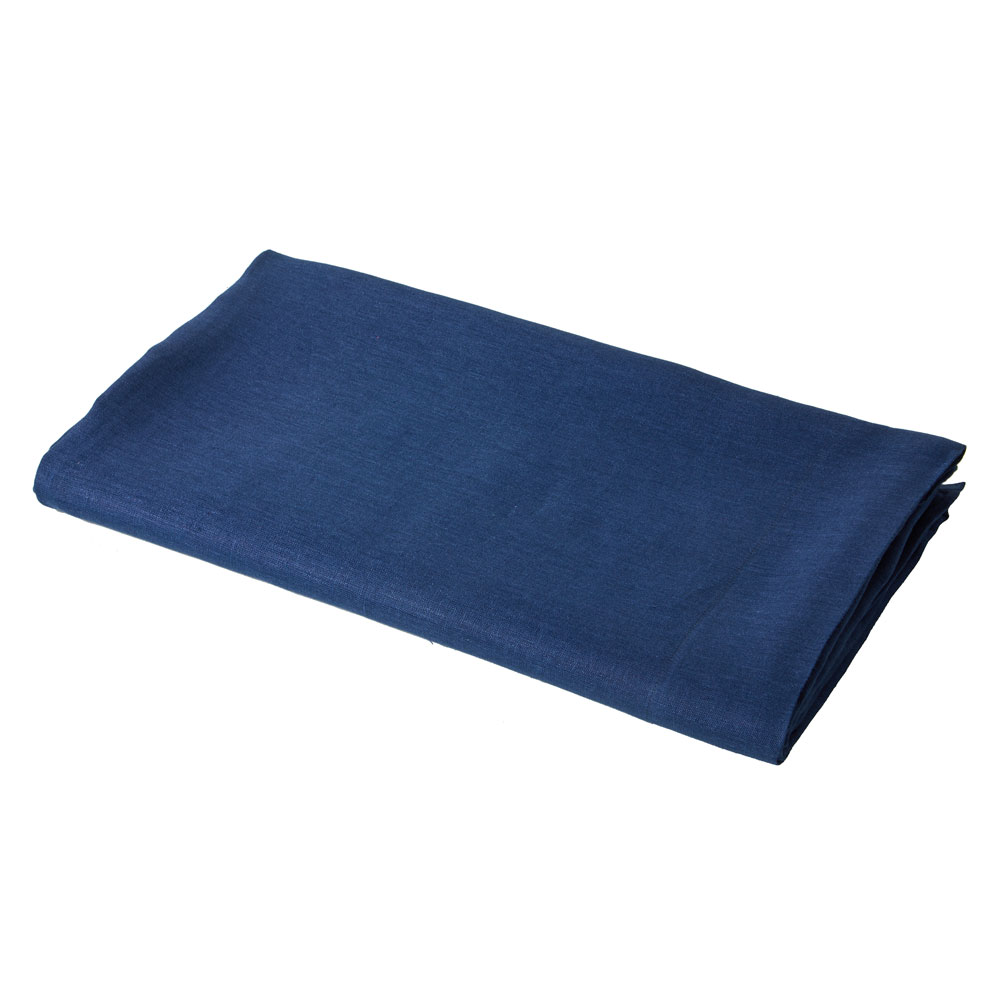 Drap plat Louxor Bleu Marine Blanc des Vosges