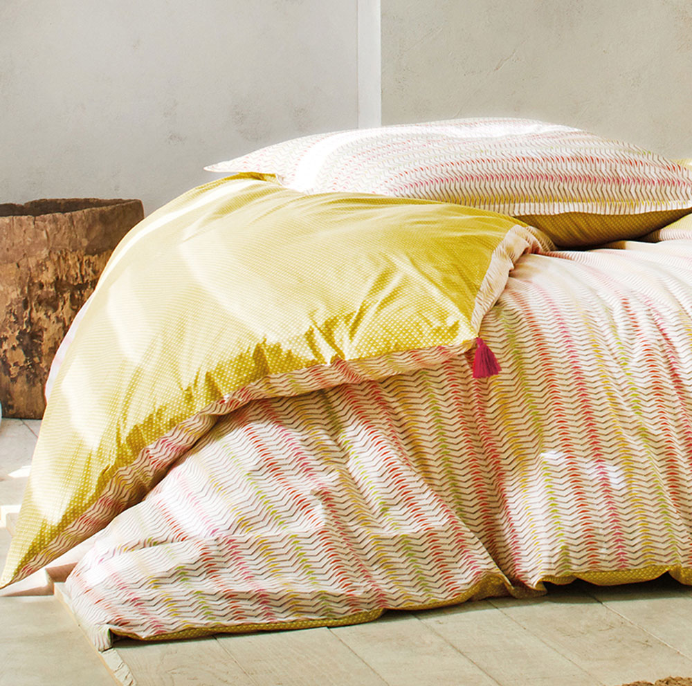 Blanc des Vosges Housse de couette A l’In­fini Citron percale