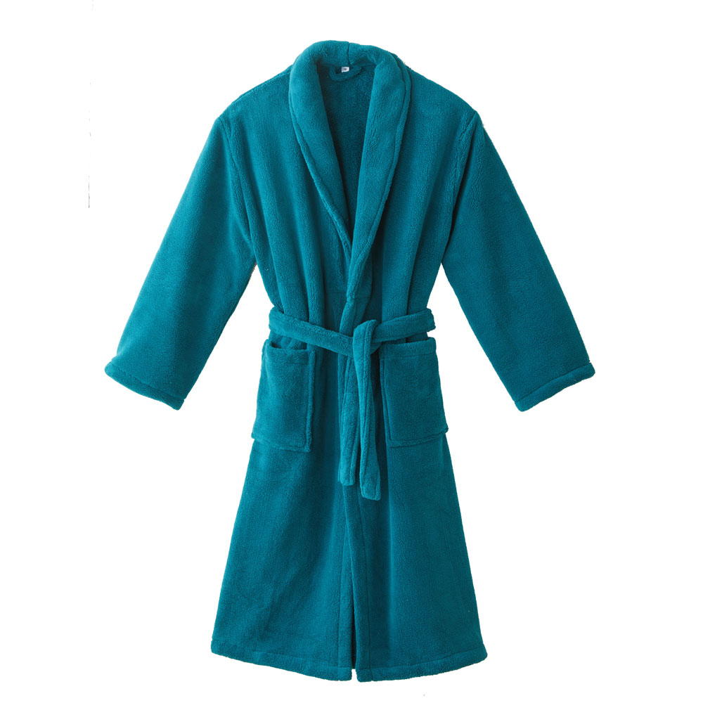 Peignoir Athena Bleu Paon Blanc des Vosges