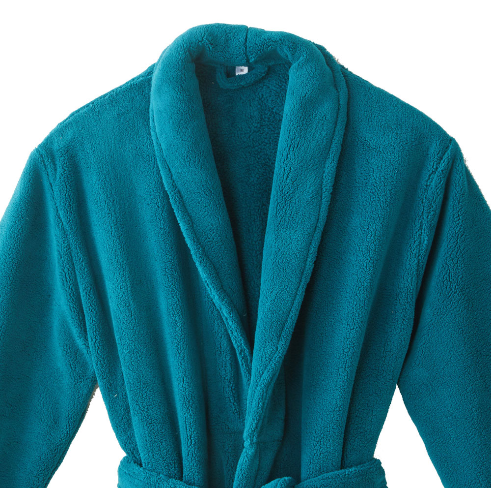 Peignoir Athena Bleu Paon Blanc des Vosges