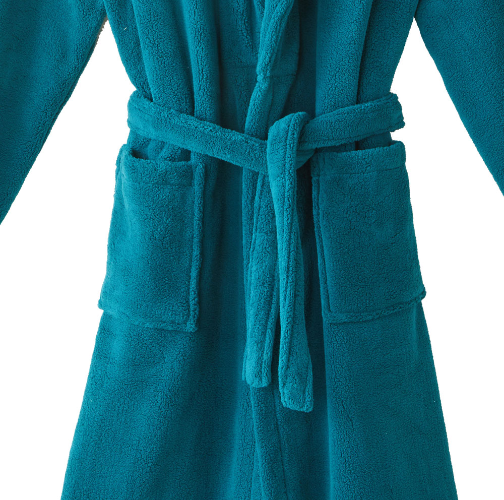 Peignoir Athena Bleu Paon Blanc des Vosges