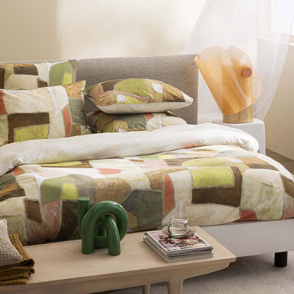 Housse de couette Clay Collage Terra­cotta Desi­gners Guild