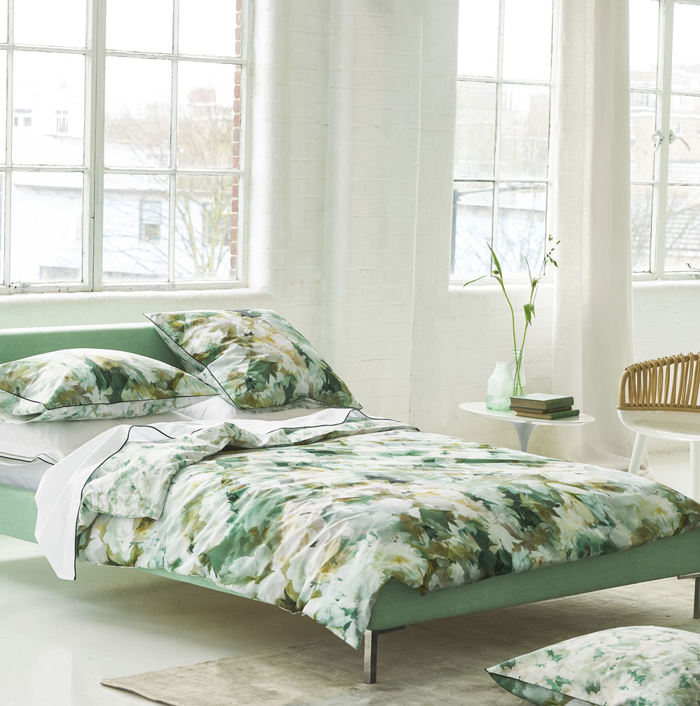 Housse de couette Fleurs de Jour Céla­don Desi­gners Guild