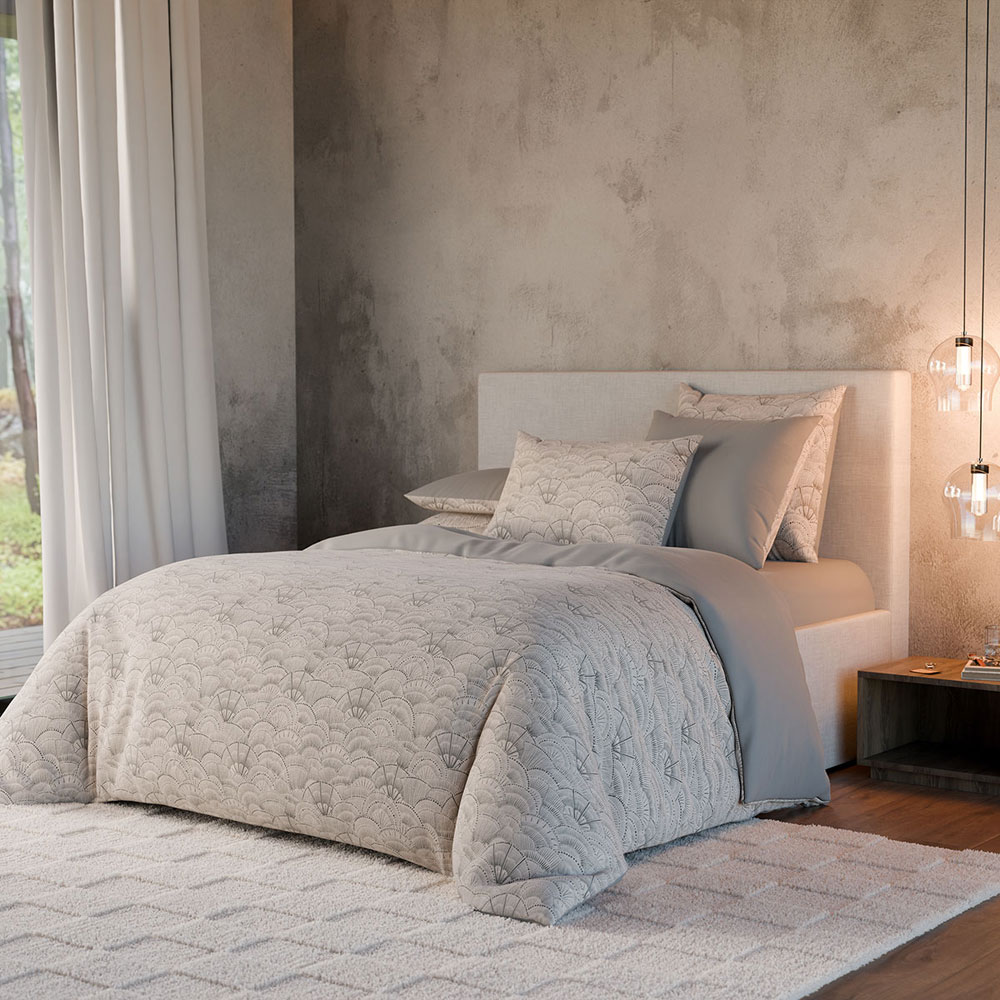 Parure de couette Cool Blanc/Gris Inspiration