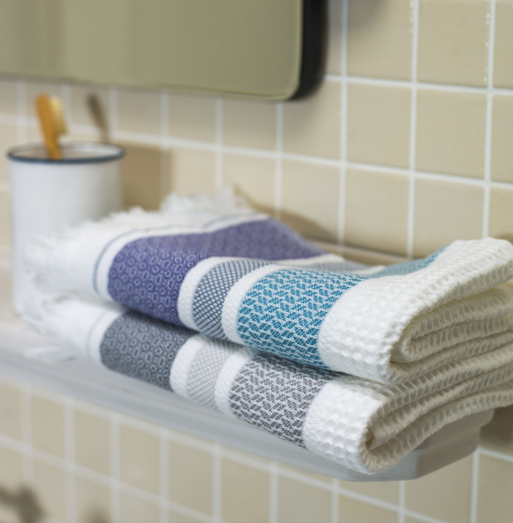 Serviette de toilette Folk 2 col. Jacquard Français