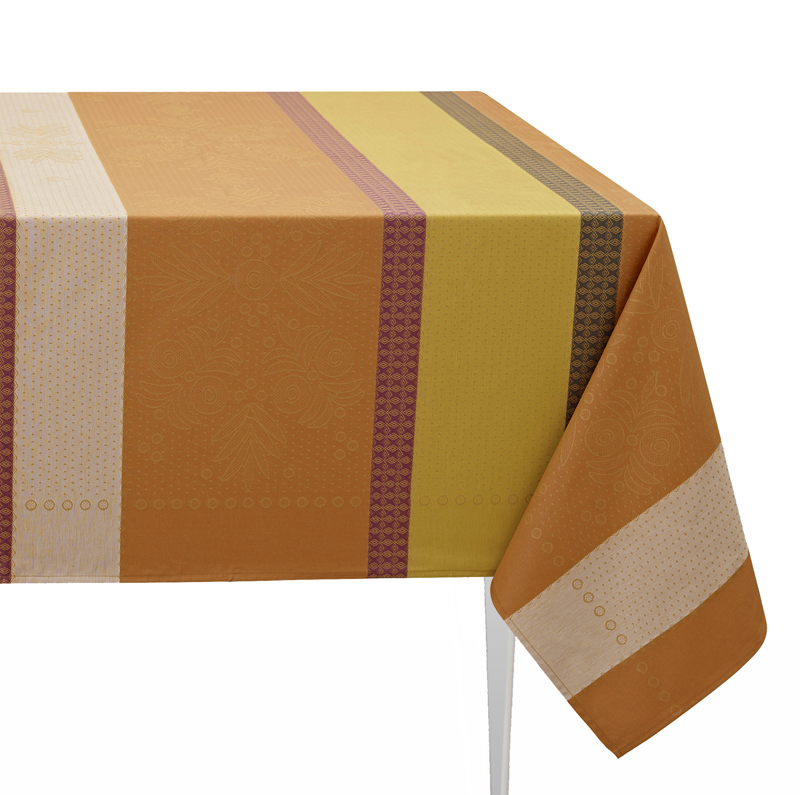 Nappes enduites Vent d’Ouest Miel Jacquard Français