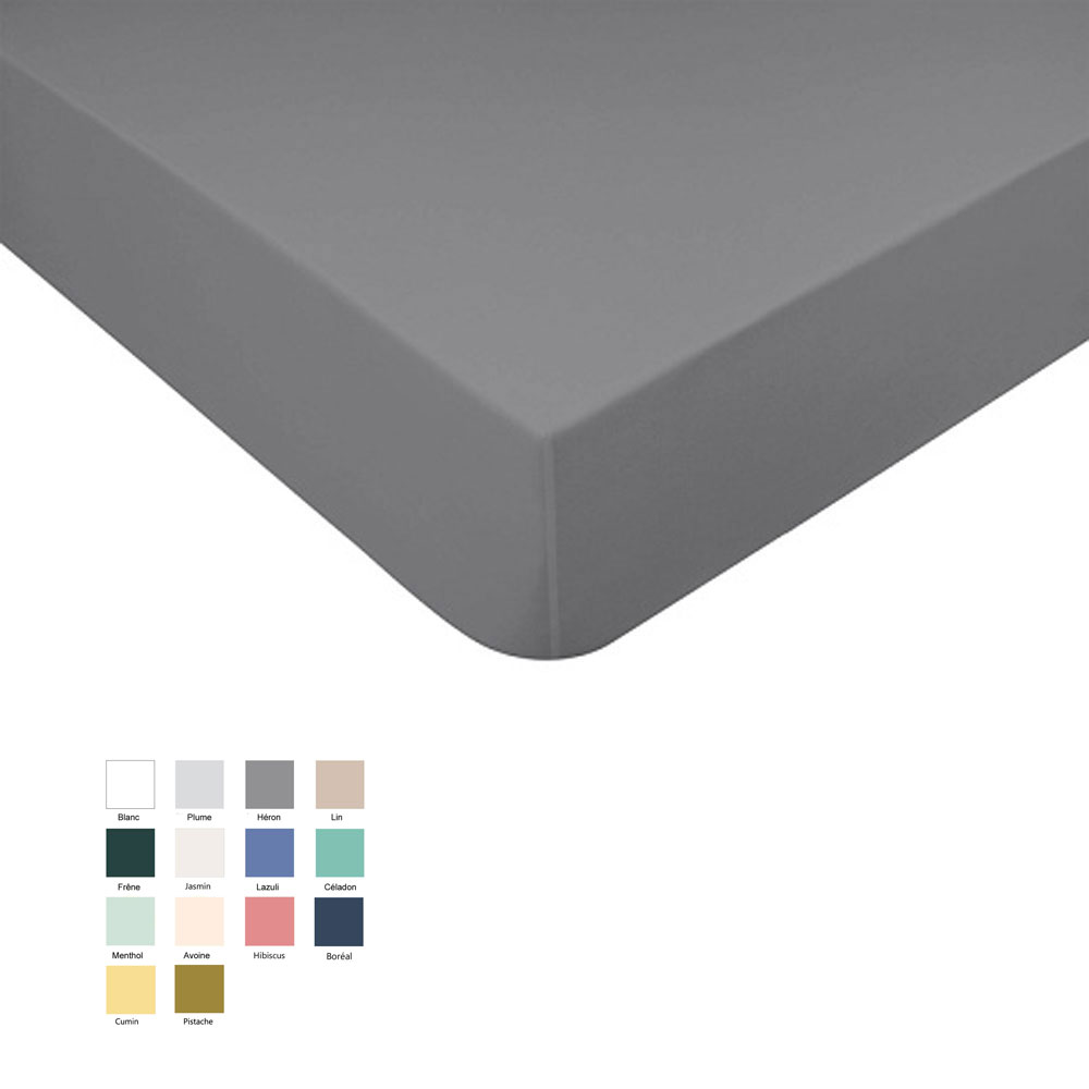 Drap housse Double Jeu percale 14 coloris Jalla