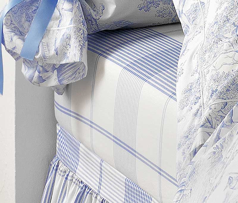 Drap housse Pastorale bleu La Maison de Balmy