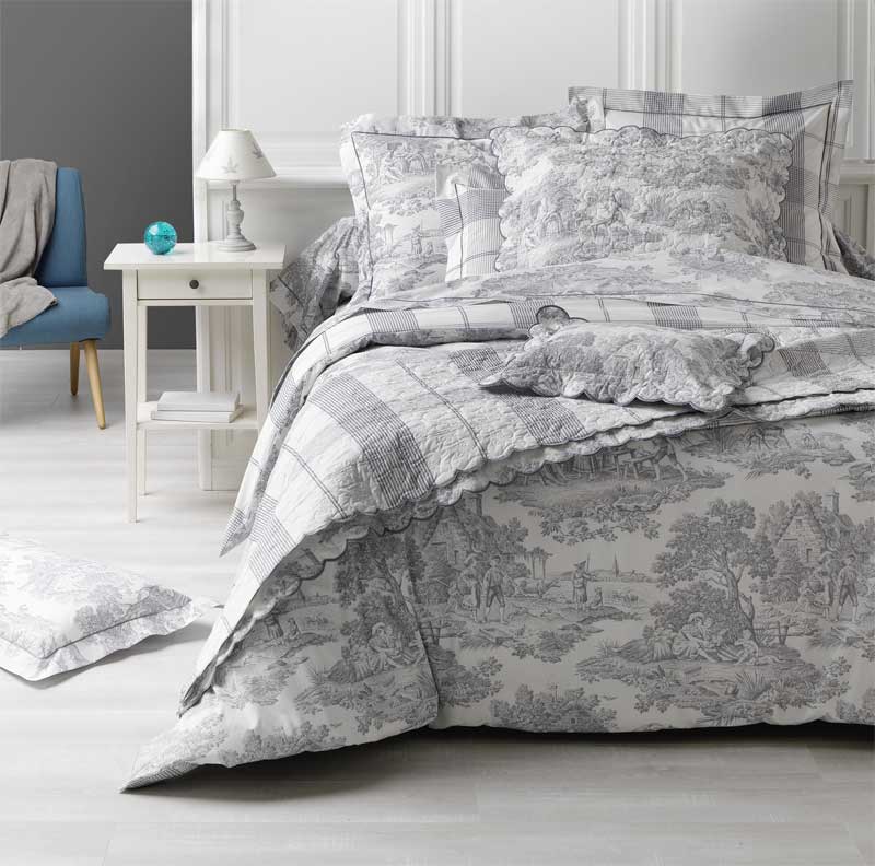 Housse de couette Pasto­rale argent La Maison de Balmy