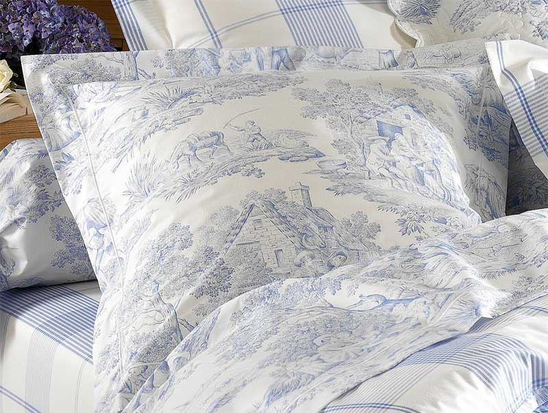 Taies Pastorale bleu La Maison de Balmy