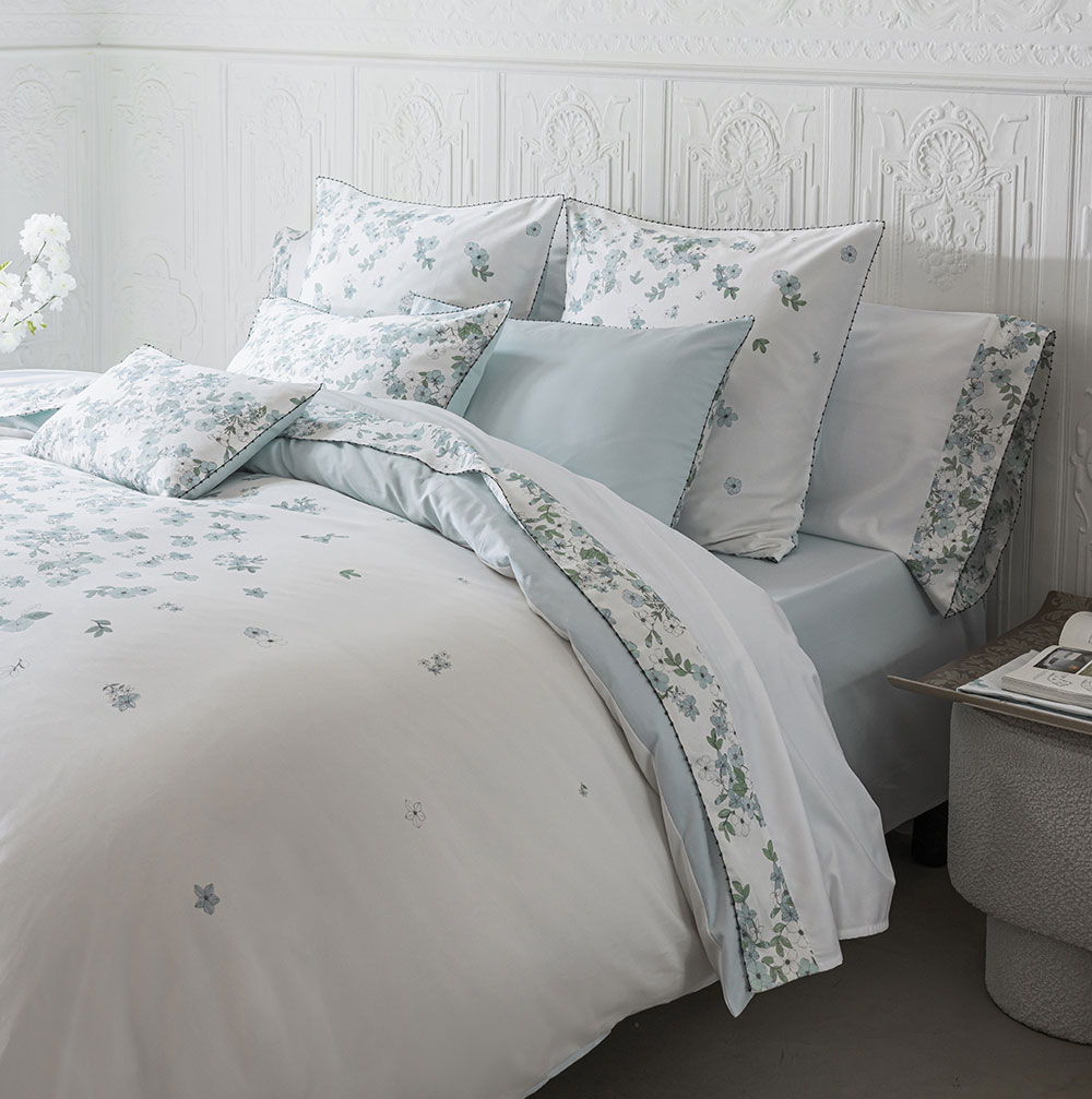 Drap housse Manuka Ciel Le Jacquard Français