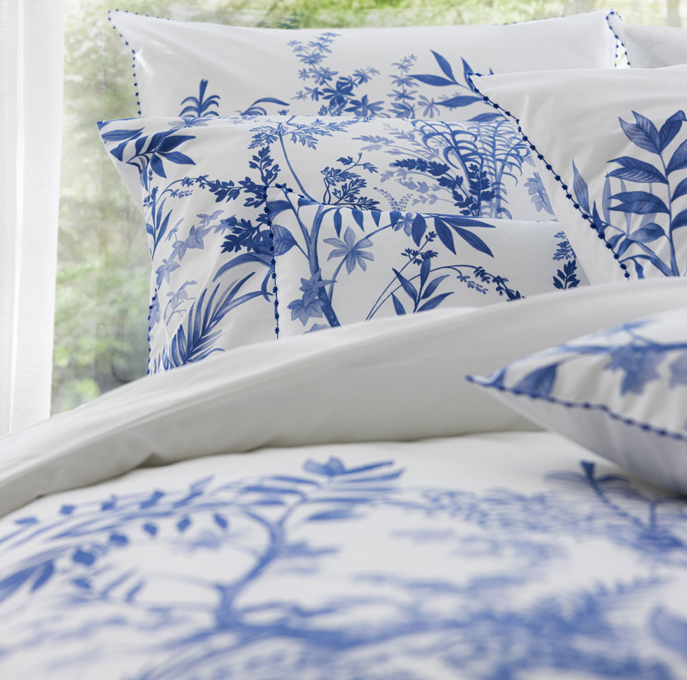 Housse de couette Jardin d’Eden Indigo Le Jacquard Français