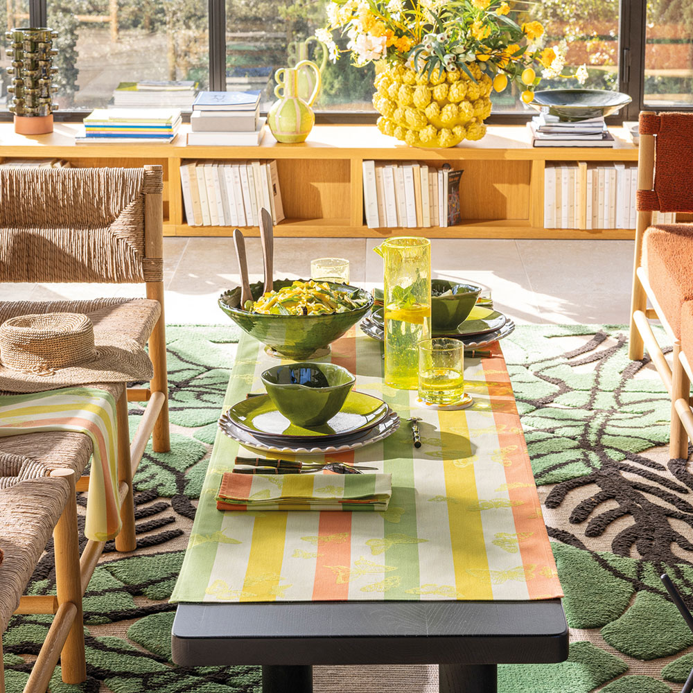 Nappes enduites Bal des Papillons Citrus Le Jacquard Français