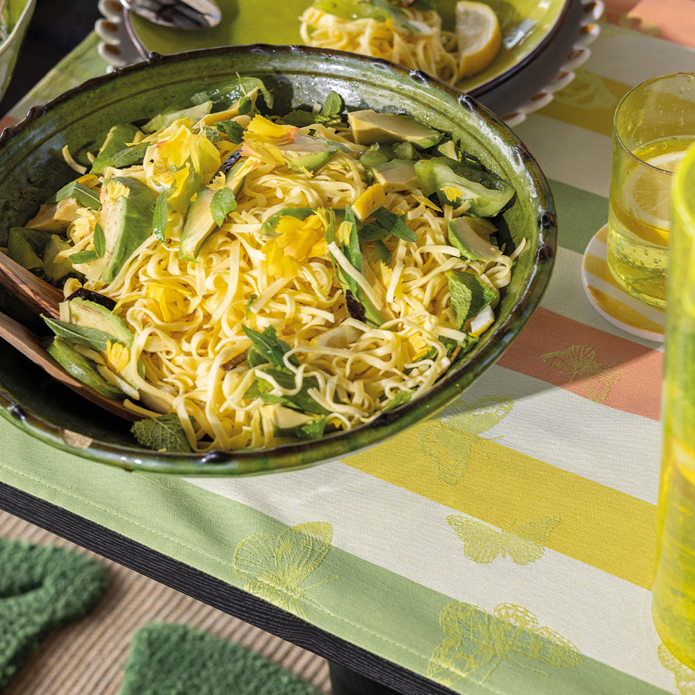 Nappes enduites Bal des Papillons Citrus Le Jacquard Français