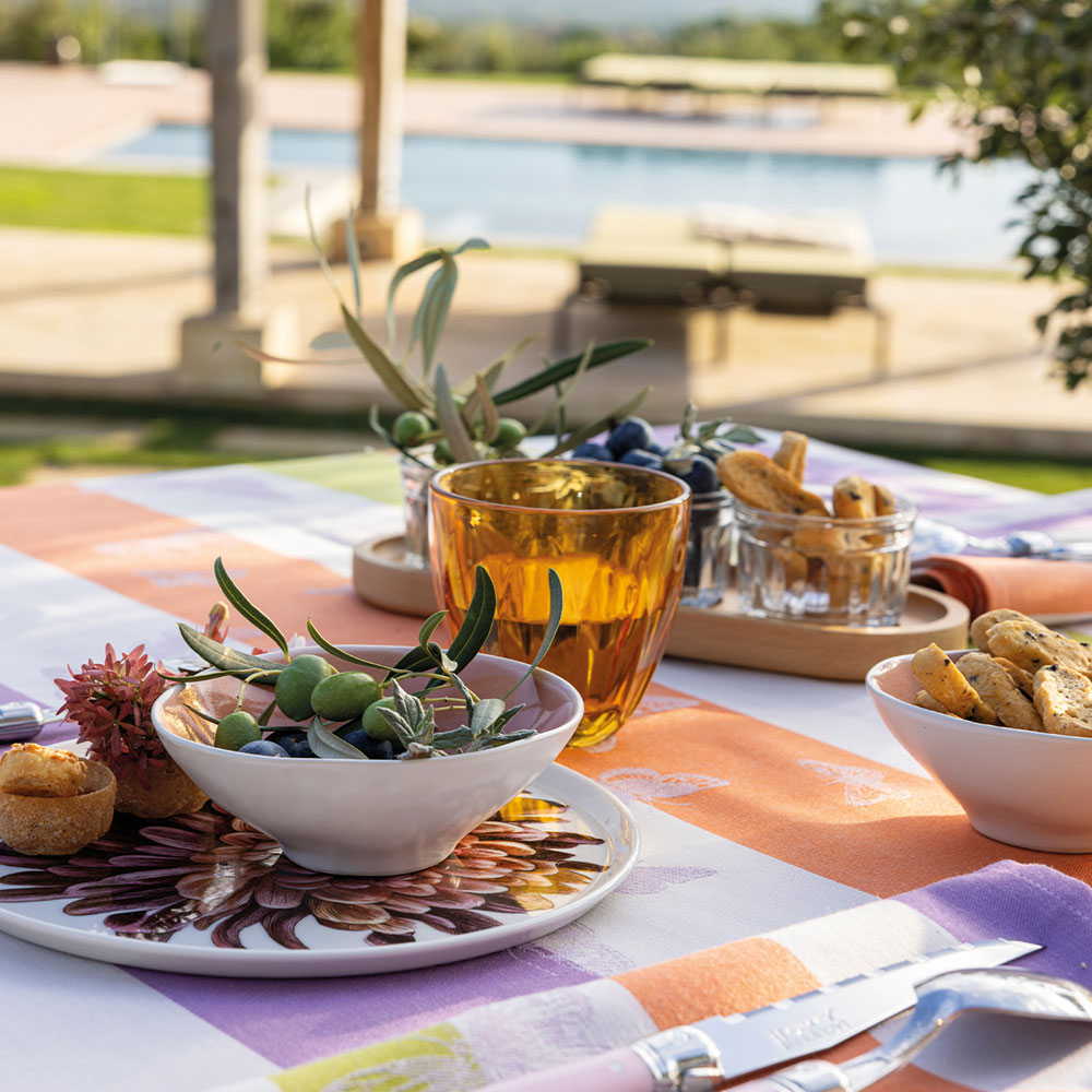 Nappes enduites Bal des Papillons Lilas Le Jacquard Français