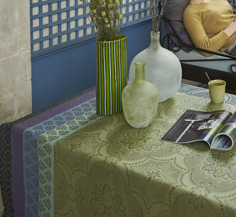Nappes enduites bastide olive Le Jacquard Français