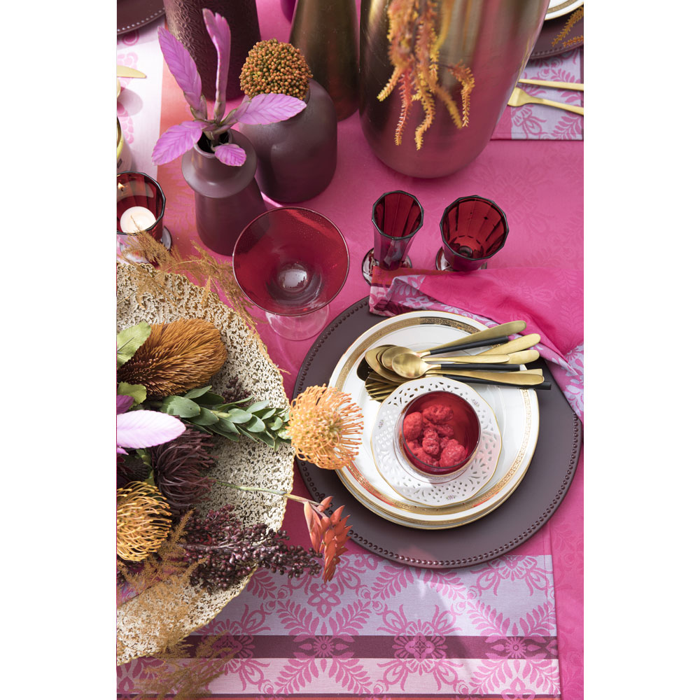 Nappes Mumbai Enduit Fuchsia Le Jacquard Français