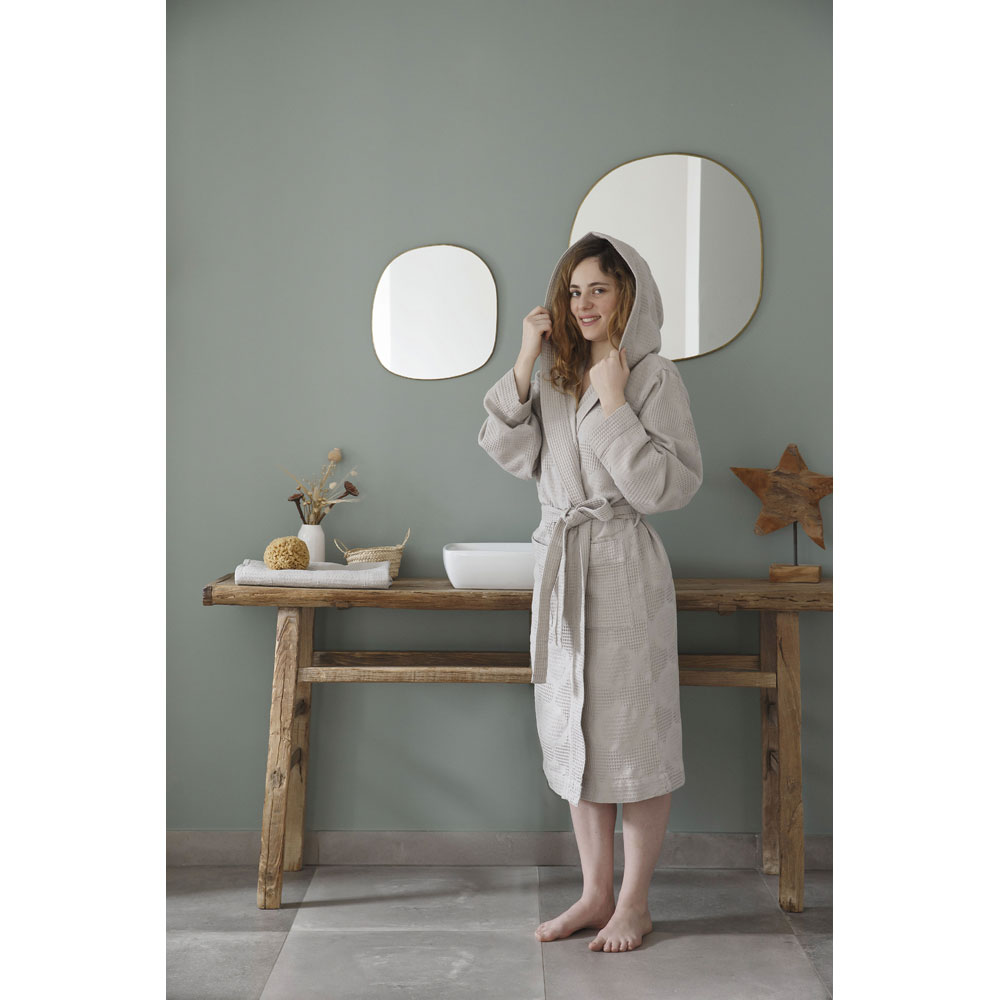 Peignoir capuche Hera 2 col. Le Jacquard Français