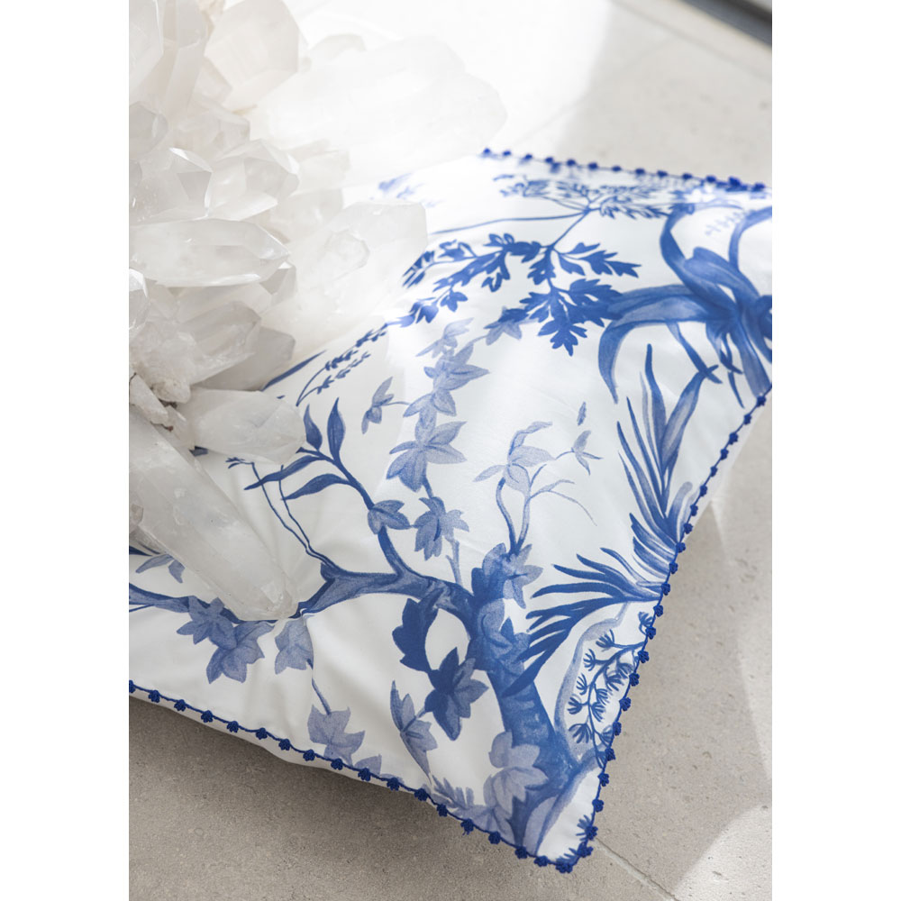 Taie d’oreiller Jardin d’Eden Indigo Le Jacquard Français