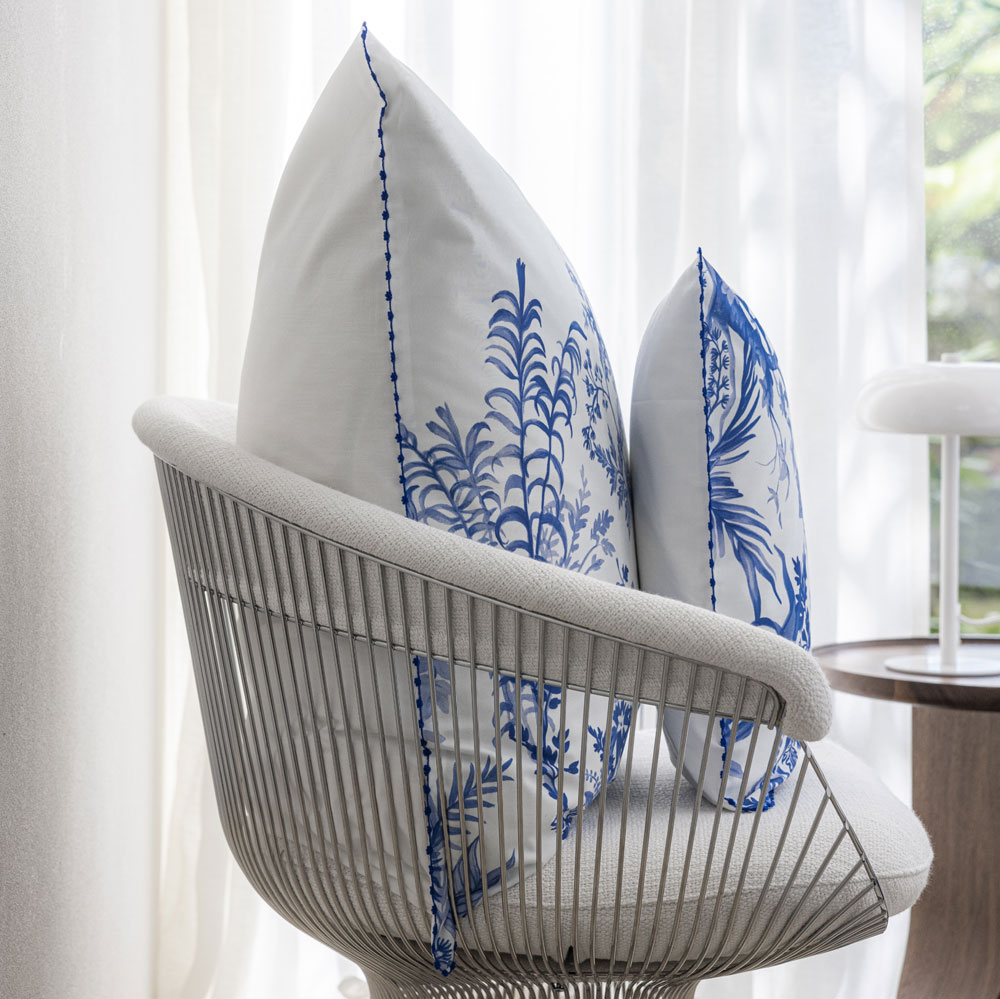 Taie d’oreiller Jardin d’Eden Indigo Le Jacquard Français