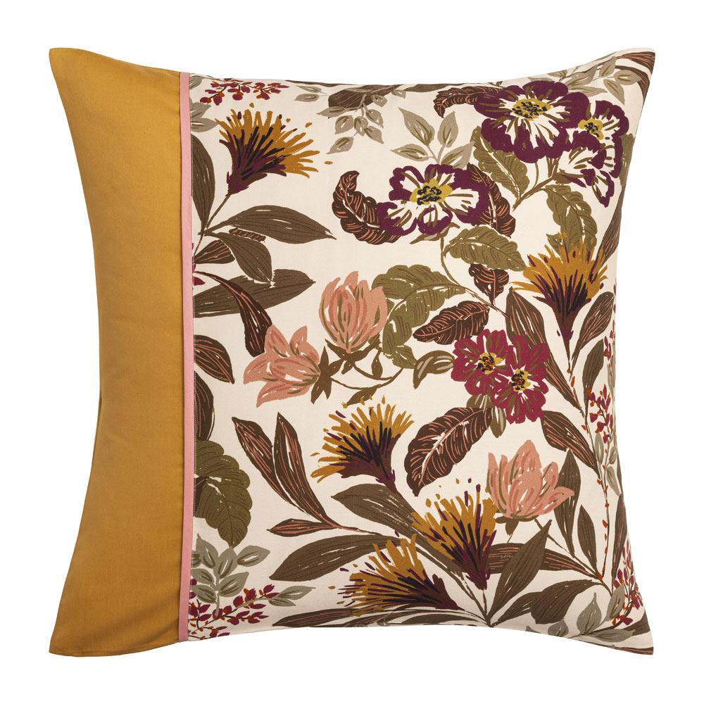 Taie d’oreiller Panache de Fleurs Miel Le Jacquard Français