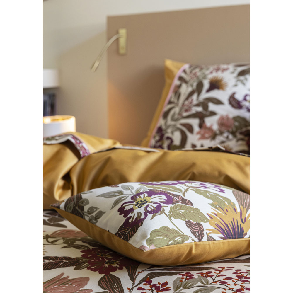 Taie d’oreiller Panache de Fleurs Miel Le Jacquard Français