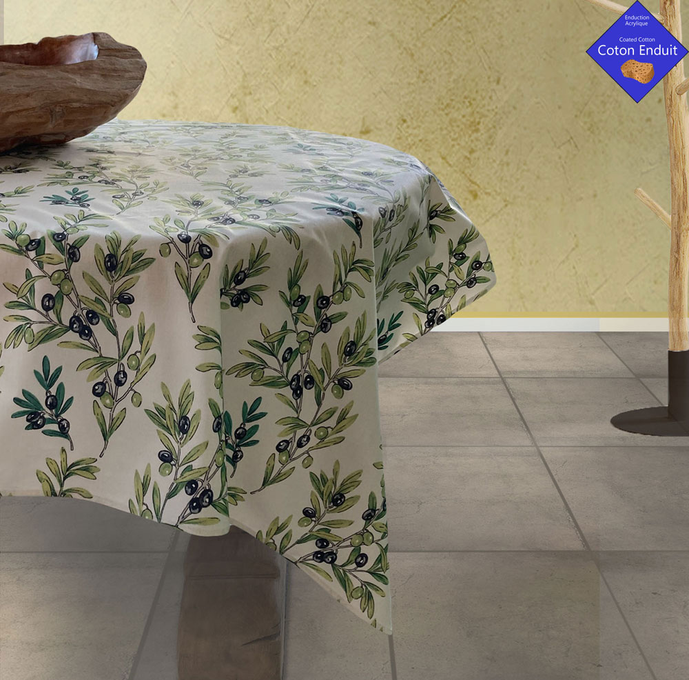 Nappe enduite Olives Vert Olive L’Ensoleillade