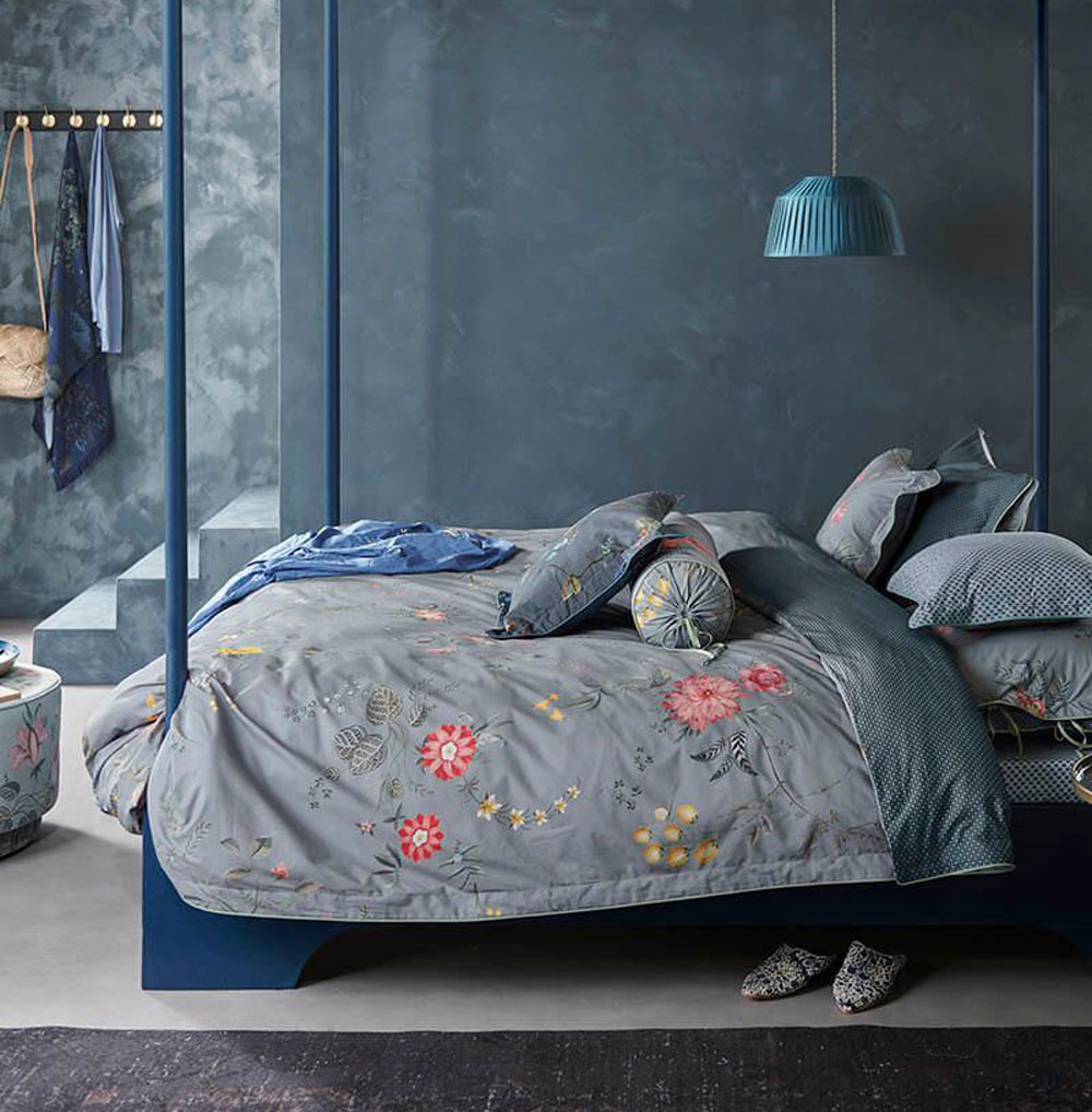 Parure de couette Fleur Gran­deur Bleu Pip Studio