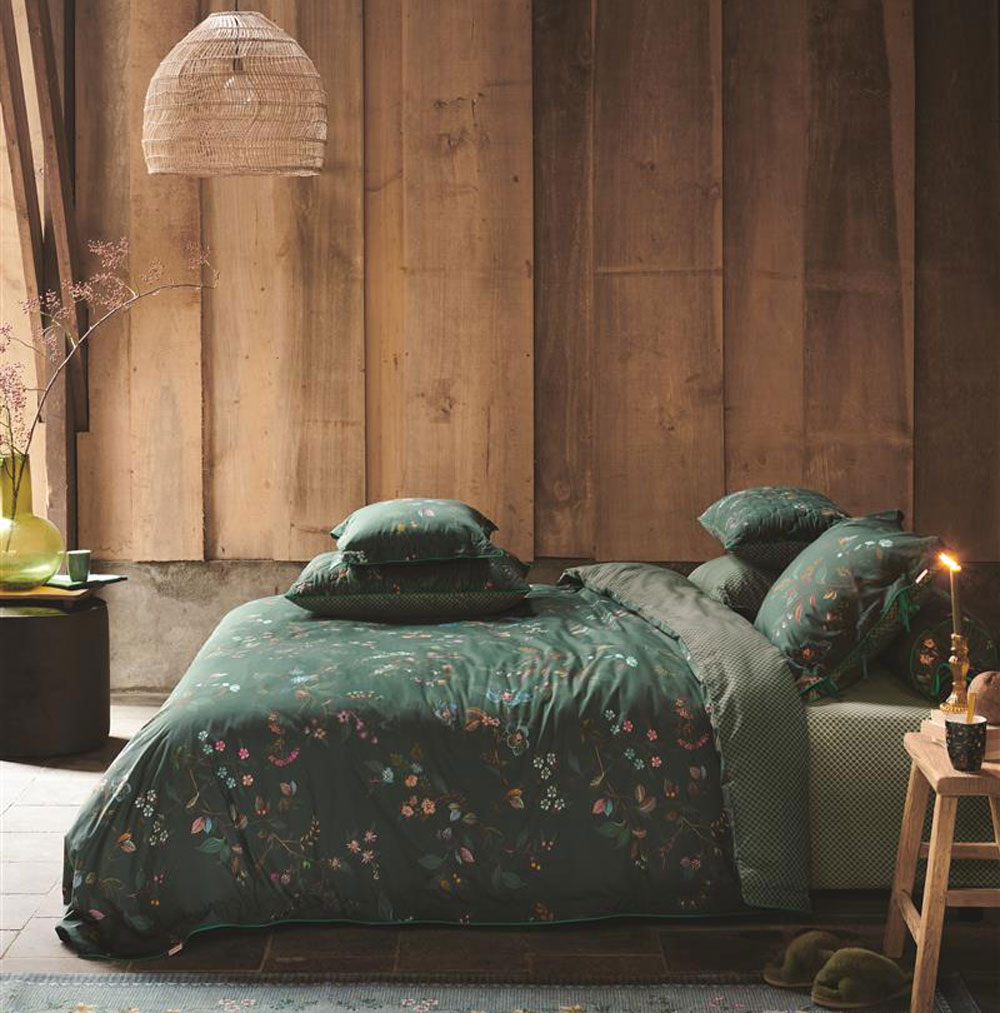 Parure de couette Kawai Flower Dark Green Pip Studio