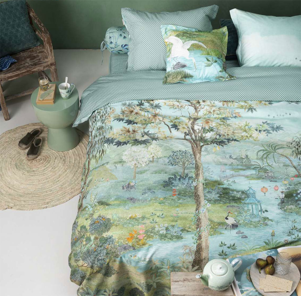 pip studio housse de couette + taie percale Pip Paradise Green