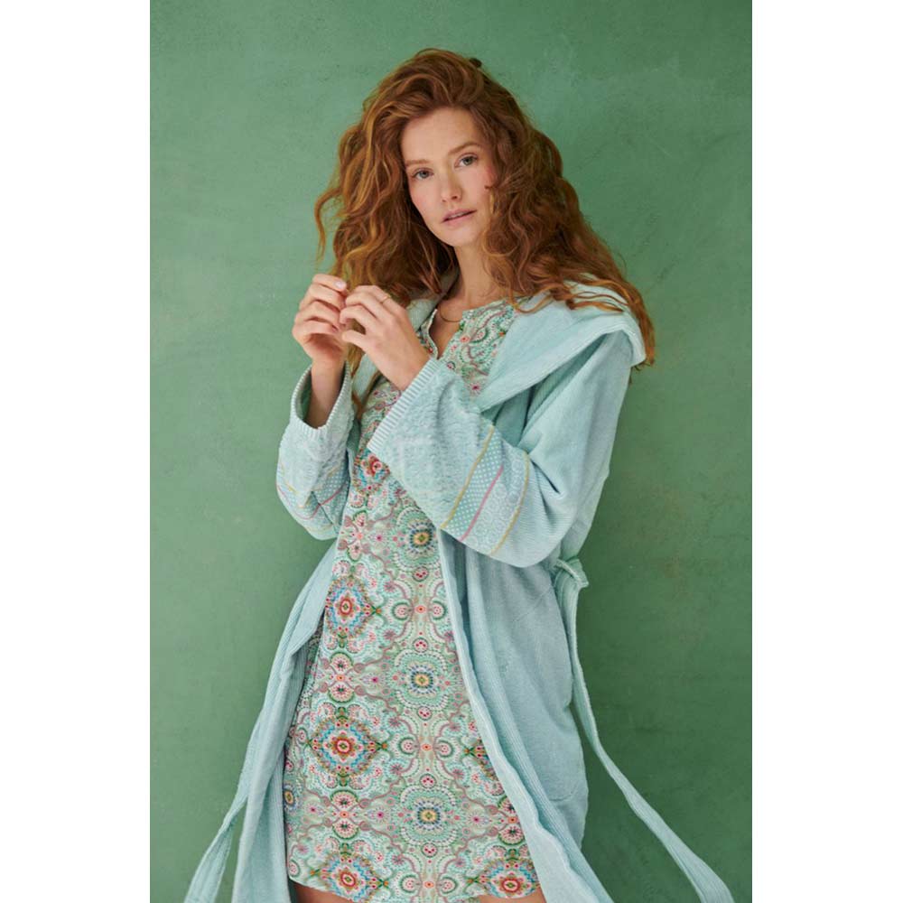 Peignoir capuche Soft Zellige Blue Pip Studio
