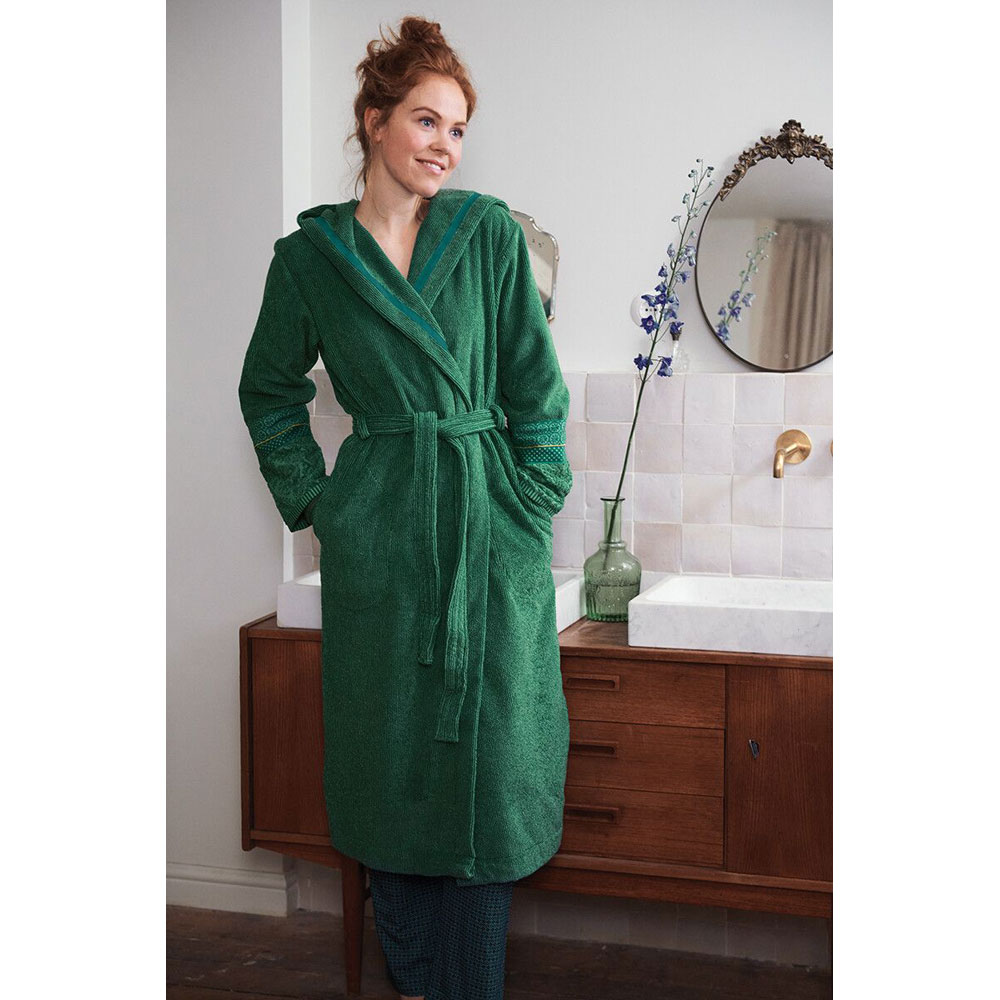 Peignoir capuche Soft Zellige Green Pip Studio